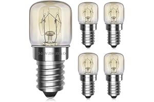 Blakapoo T22 E14 Small Edison Screw Base Light Bulbs, Dimmable E14 Oven Lamp 300°C, Salt Lamp Light Bulbs Warm White 2700K, for Microwave Bulbs, Scentsy Bulbs, Electric Wax Burner Bulbs, 5 Pack