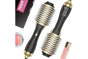 HZD Brosse Soufflante, 4 en 1 Brosse Chauffante Brushing, Salon One-Step Brosse Chauffante et Volumisante, Brosse Seche Cheveux pour Sécher Lisser Volume - Convient à Tous les Types de Cheveux