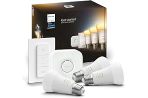 PHILIPS Hue White Ambiance Kit de démarrage ampoule LED connectée - E27 x3 et télécommande Hue