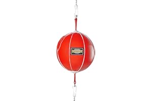 ‎BAD COMPANY Bad Company Doppelendball aus Leder inkl. elastischen Spanngurten I 25 cm Durchmesser I Boxball für das Reflex- und Boxtraining