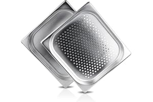 jokobela 2er GN Behälter Set :: 1x gelocht / 1x ungelocht :: geeignet für Gaggenau, Miele und Siemens Dampfgarer (Edelstahl, Spülmaschinen geeignet, GN 2/3, B 32,5 x L 35,4 x 40mm tief)