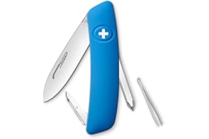 Swiza D02 Couteau suisse, verrouillage de la lame, poignée anti-dérapante Bols Rouge Noir Blanc Bleu