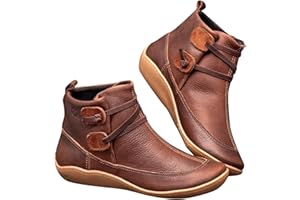 Generisch Stivaletti da donna per autunno e inverno, in pelle PU, impermeabili, comodi, antiscivolo, medievali, da ciclismo, da donna, traspiranti, morbidi