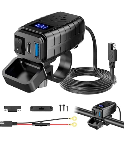 Double Prise USB Charge Rapide Avec Voltmètre LED - Pour Voiture Et Moto - Neuf Sous Blister
