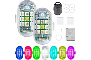 HARIKIKI 2 pezzi Strobe Drone Light, 7 colori LED Aircraft Strobe anti-collision Lights & USB Charging Flash luce stroboscopica, Luci Stroboscopiche LED senza fili Illuminazione accessori per droni