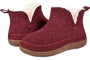 Zizor Women's Moccasin Bootie Slippers with Cosy Memory Foam, Ladies' Toasty Slip on House Shoes with Hard Outdoor Indoor Rubber Sole
