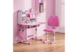 Bigougem Kinder Tisch Stuhl Set, Schreibtisch Set für Kinder mit Stuhl und Schublade, kinderschreibtisch höhenverstellbar, Kinder Schreibtisch für Jungs & Mädchen