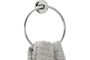 ‎BREMERMANN bremermann Bad-Serie Lucente - Handtuchring zum Kleben oder Bohren, Handtuchhalter passend für Handtücher und Gästetücher, ideal für Badezimmer und Gästebad, aus Edelstahl verchromt