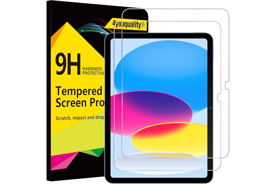 4youquality [2-Pack Screen Protector for iPad (A16) 11th / 10th Generation (2025/2022) (iPad 11 & 10), Tempered Glass Film, Anti-Scratch, Impact-Resistant