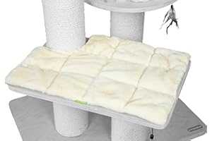 Kratzbaumland Klettkissen mit Ausschnitt passend für Natural Paradise und Woody Kratzbaum Ersatzteil (Creme - Edelplüsch)