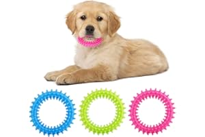 Cobee Zabawki do żucia dla szczeniaka, 3 sztuki, 360°, czyste zęby zwierząt domowych i łagodzące swędzenie, mały pies, szczeniak, zabawka, pierścień gumowy, zabawka do żucia, zdrowie jamy ustnej,