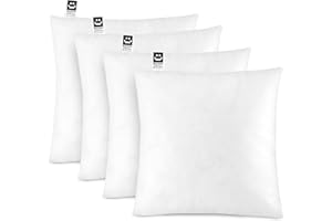 Happers Lot 4 Garnissages de Coussin 60x60 en Fibre Creuse Siliconée de Grande Densité pour Coussins pour Canapé ou Chambre