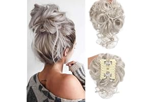 SJZDYLXY Claw Messy Bun Hair Pieces Clip Wavy Curly Hair Chignon Clip in Hairpieces Tousled Updo Donut Hair Bun Synthetic Hair Ponytail for Women Girls