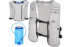 MoKo Running Hydration Vest, Lightweight Running Backpack with 1.5L Water Bladder, Adjustable Breathable Water Vest for Men W
