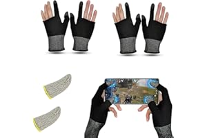BAYINBROOK PUBG Mobile Game Finger Sleeve,Touchscreenhandschuhe, leitfähige Faserfingerspitzen, atmungsaktiv, schweißfest, rutschfest, ultradünn, geeignet für Android IOS-Handyspiele (2 Pairs)