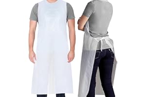 KEPLIN 200 x Disposable White Polythene Aprons 20 Micron Speedy Delivery UK Manufacturer
