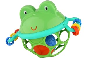 Bright Starts Oball Froggy Musical Toy, Jingle & Shake Pal, BPA-free Easy-Grasp Baby Rattle Toy, Ages Newborn+