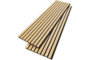 BUBOS Akustikpaneele Holz,2 Stück 120 x 32,7 cm Holzpaneele Wand,Akustikpaneele Holz Wand für Wanddekoration, 3D Wand Schallschutzplatten, Natürliche Aromatherapie