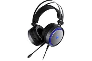 Rapoo VPRO VH530 - Auriculares para Videojuegos 7.1 Surround Sound Over Ear, micrófono con cancelación de Ruido LED, Sistema de iluminación Multicolor, Color Negro