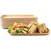 Jogoico 50 Pieces Disposable Rectangular Disposable Plates 26.5 x 12.5 cm | Rectangular Disposable Food Plate for Party Snack