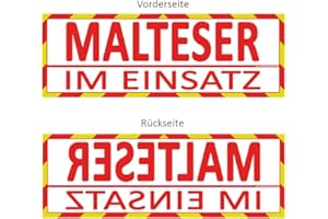 Feuerwehrstore Malteser im Einsatz Wendeschild WSB2 für die Sonnenblende in Normal- & Spiegelschrift Malteser