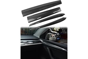 LALAIJDOU Copertura per cruscotto e rivestimento interno della portiera anteriore compatibile con Tesla modello 3/y (Motivo in fibra di carbonio lucida)