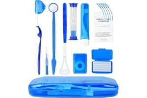 OFFCUP Zestaw do pielęgnacji ortodontycznej, zestaw do czyszczenia aparatów ortodontycznych, zestaw do pielęgnacji jamy ustnej, lusterko ortodontyczne, timer, nici dentystyczne, szczotka międzyzębowa