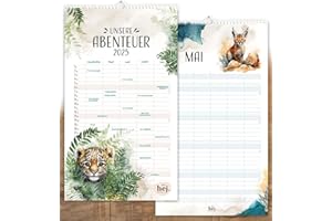 HEJ.CREATION Familienplaner 2025 mit 5 Spalten. Premium Wandkalender für Familien (2025)