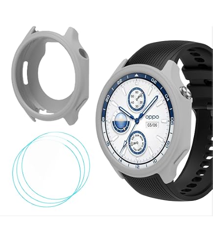 Coque Protection GIOPUEY Pour OnePlus Watch 2 - Verre Trempé + Cadre Plastique Transparent