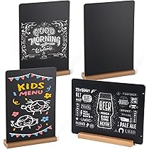 UMILKI YX-30MINICHALKBOARDSET 30 stuks mini-borden, 10 x 7,5 cm, kleine houten borden met houder, borden voor berichten, prijskaarten, bruiloften, feesten, restaurants