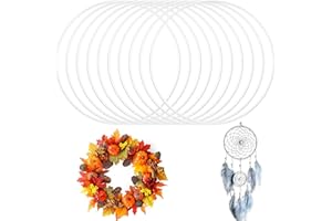 FINEASY 10 Piezas Aros de Metal para Manualidades, Aros Decorativos Colgantes, Aros para Atrapasueños, Aro de Metal Blanco para Decoración de Pared, Macramé, Corona de Bodas y Aro Floral (15cm)