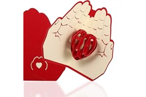 AUXSOUL Biglietto di auguri 3D Pop-up, Creativo Amanti Romantici Sotto le Mani Cuore, Matrimonio Carta Inviti, Regalo di Compleanno per Amica, Mamma, Moglie, Marito e Amanti, Donna