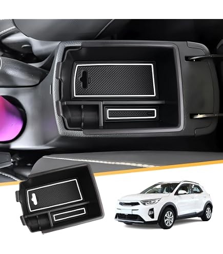 BIXUAN NQ5 2024 Compatible avec Kia Sportage NQ5 2022-2023 2024 2025 Antidérapants pour Console Centrale Accoudoir en Caoutchouc Porte-gobelet Couture de Porte Fente de Porte Rouge Lot de 14 Tapis