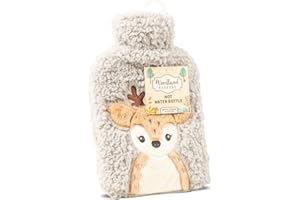 iN Hot Water Bottle with Cover | UK Safety Tested | Super Soft, Leakproof | Large | Hot Water Bag for Neck, Shoulder, Warmer, Period Pain Relief, Stomach Cramps, Gifts for Women, Men (Grey)