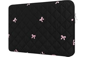 BAAGOAZ Funda para Portátil de 13-14 Pulgadas, Bolsa Protectora con Lazos Bordados, Compatible con MacBook, Chromebook, Ordenadores Portátiles de 13-14, Negro