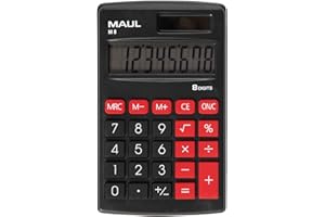 MAUL M8 | Basica con Pantalla de 8 dígitos | Solar con utilización de la Pila en la Oscuridad | pequeña 11,5 x 7 x 1 cm | Negro