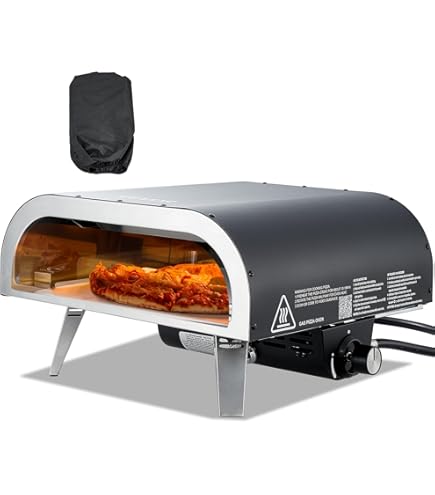 CREATE/PIZZA MAKER PRO 12/ Four à pizza portable à gaz/Acier inoxydable et pierre, pieds repliables, système Flame-Out, cuisson rapide, température de cuisson max. 500°C, pizzas 30cm