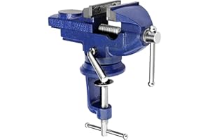 CROWNSHOP Bench Vice 360° Swivel Base Vices forWorkbench Portable Universal Workshop Clamp Adjustable Mini Table Bench Vice Clamp for Workshop Factory (65mm)