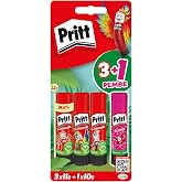 Pritt Stick Yapıştırıcı, 3+1 Simli ve G&uuml;venli El işi Yapıştırıcısı, Hızlı ve Pratik Yapıştıran Okul ve Ofis Malzemesi, 3x11g+