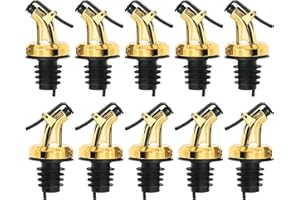 LAYBA Lot de 10 becs verseurs pour un dosage précis - Bec verseur avec capuchon de protection - Pour vin, eau-de-vie, huile d'olive, café, sirop, vinaigre, huile