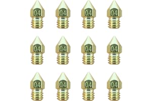 AJOYIB 12 pezzi Ugello MK8 da 0,4 mm Ugelli per estrusori in ottone Compatibile con la serie Ender 3 5 Cr10