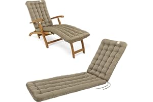 ‎HAVE A SEAT LIVING HAVE A SEAT Living - Auflage für Deckchair 180x50 cm - Bequeme Liegestuhl Auflage, 8 cm Dick - Waschbar bis 95°C, Orthopädisch, Wetterfest - Made in Germany (180x50 cm, Goldbraun)