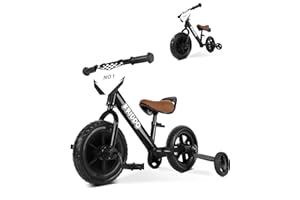 ‎KRIDDO KRIDDO 2-in-1 Dreirad und Kinder Laufrad für Kleinkinder ab 2 Jahren, abnehmbare Pedale und klappbare Stützräder, DIY-Schild, Fahrspaß für Kinder von 18 Monaten bis 3 Jahren