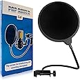 G4GADGET Professional Microphone Pop Filter – Dual Layer Mic Shield for Blue Yeti & All Mics, 360° Flexible Gooseneck, Universal Mic Pop Filter with Sturdy Clip