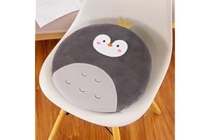 Sarah Duke Sitzkissen Kinder, Runde Stuhlkissen Memory Schaum Sitzkissen Stuhl Sitzpolster Sitz Auflage Tier Bodenkissen Kinder Runden Kissen für Kinderzimmer Schule (Pinguin)