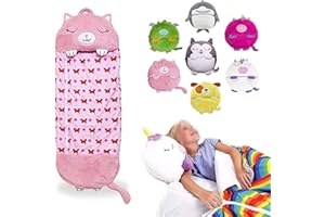 SAMNUERLY Schlafsack mit Kissen im Alter von 3+, 2 in 1 Tiger Schlafsack für Kinder, schläfriger Sack tragbarer und Faltbarer leichtes und atmungsaktives Tiercharakter Kinderkissen