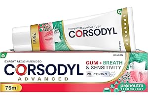 Corsodyl Toothpaste Gum+ Sensitivity Whitening Toothpaste for Gum Care & Fresh Breath, 75ml