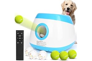 Rawhui Lancia Palline per Cani Automatica Interattiva Spara Palline per Cani di Taglia Grande e Media, Palline da Tennis Incluse