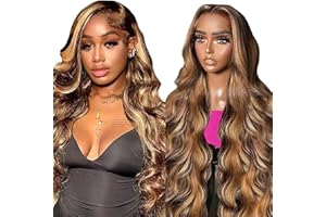 Tuheerst Body Wave Human Hair Wig Blonde Parrucca Donna Capelli Veri Umani P427 Highlight Remy Hair 4X4 Lace Glueless Wear and Go Pre Bleached Knots with Baby Hair for Woman 30 Inch