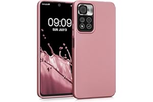 kwmobile Funda para Xiaomi Redmi Note 11 Pro+ 5G / Note 11 Pro Plus 5G Carcasa - Case TPU y Silicona Ultrafino - Antigolpes con Bordes elevados - Apto Carga inalámbrica - Oro Rosa Metalizado